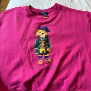 Ralph Lauren Pink Sweatshirt with Colorful Graphic Design fits an adult medium